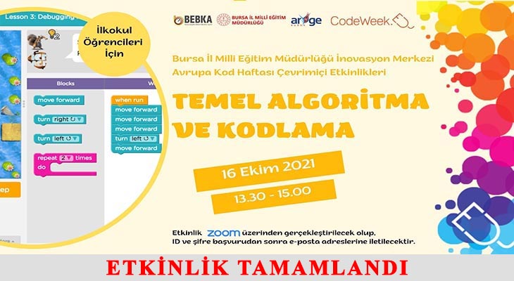 İLKOKUL ÖĞRENCİLERİ İÇİN TEMEL ALGORİTMA VE KODLAMA